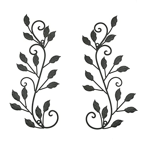 Remenna Metal Tree Leaf Wall Decor Leaves Wall Art Wrought Iron Scroll Above The Bed, Living Room, Outdoor Decoration