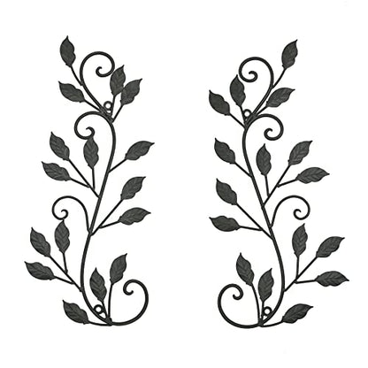 Remenna Metal Tree Leaf Wall Decor Leaves Wall Art Wrought Iron Scroll Above The Bed, Living Room, Outdoor Decoration