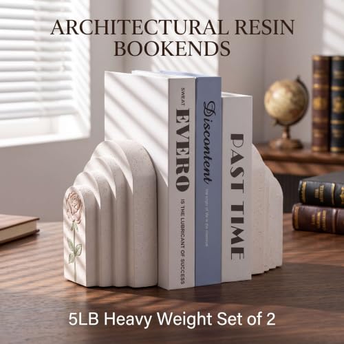 Decorative Resin Bookends, 5LB Heavy Bookends Set of 2