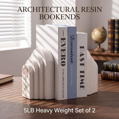 Decorative Resin Bookends, 5LB Heavy Bookends Set of 2