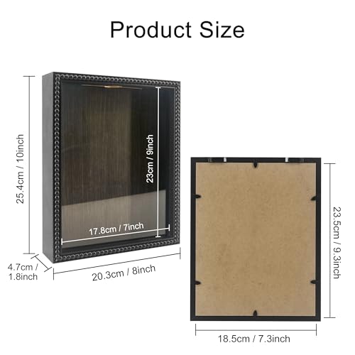 FramePro Travel Shadow Box Frame Black 8x10 Top Loading with Slot Uniqle Beaded Design for Movie Tickets Rainy Fund Events Concert Drink Beer Caps - color: Black Beads, size: 8x10