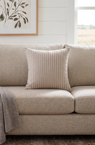 SanVia Designer Cotton Throw Pillow Covers 20x20 for Nooks, Beds & Sofas - color: Taupe, size: 20" x 20" (Pack of 1)