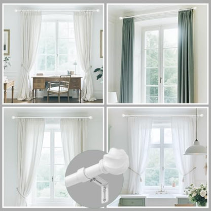 LLPJS Curtain Rods 16-92", 1 in Adjustable White Rod with Finials, 1 Pack - color: White, size: 16" to 92" - 1 pack