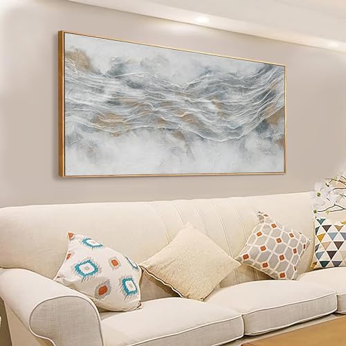 Abstract Canvas Wall Art Decor Modern Wall Art Pictures for Living Room Abstract Canvas Art Wall Decor Large Framed Wall Art Prints Large Artwork for Walls Bedroom Office Decor 29" X 58" - color: Gray Gold, size: 58"L x 29"W