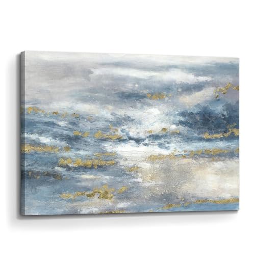 arttitue Abstract Canvas Wall Art Decor: Contemporary Gold Foil Textured Artwork Picture Modern Hand Painted Glitter Print Painting for Home Living Room Bedroom Office - color: Abstract 06, size: 36"L x 24"W