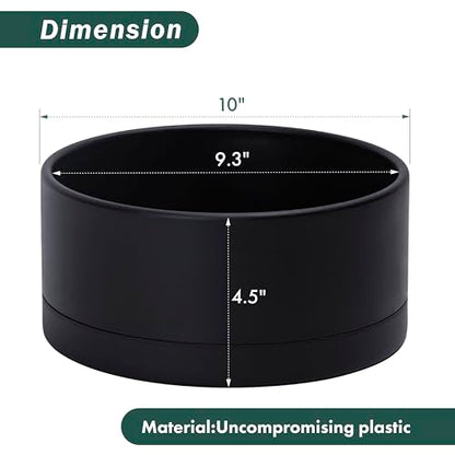 D'vine Dev 10 in Shallow Round Succulent Planter, Black, 76-Z-B-2 - color: Black, size: 10 Inch