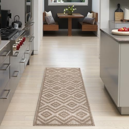 Nourison Home Versatile Natural Beige 2' x 6' Area Rug - Easy Clean, Non Shedding, Bed Room, Living Room, Dining Room, Kitchen (6' Runner) - color: Natural Beige, size: 2' x 6' (Runner)