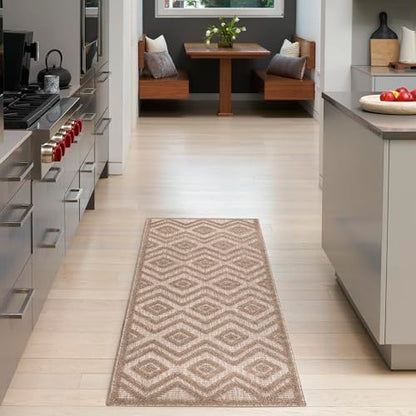 Nourison Home Versatile Natural Beige 2' x 6' Area Rug - Easy Clean, Non Shedding, Bed Room, Living Room, Dining Room, Kitchen (6' Runner) - color: Natural Beige, size: 2' x 6' (Runner)