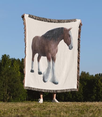 3dRose Clydesdale Horse Walking to The Left and Front Woven Blanket