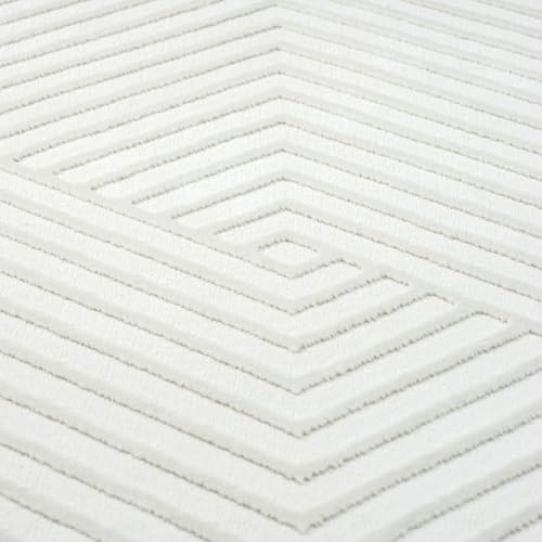 Abani Cream Area Rug for Living Room, Bedroom - Geometric Lines- 5 x 8 -Durable & Easy to Clean - color: Cream, size: 5' x 8' (Rectangular)