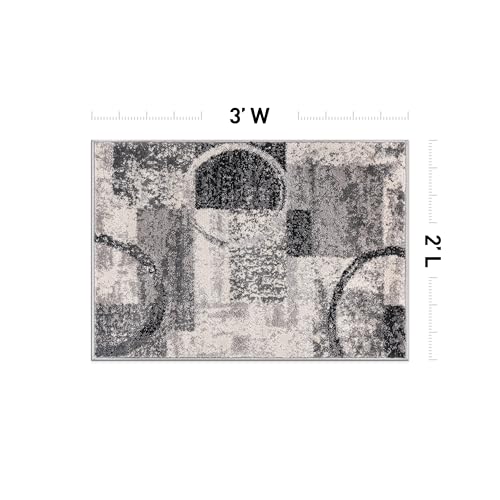 Rugshop Circle Design Contemporary Abstract Soft Area Rug Cream 2' x 3' - color: Cream, size: 2' x 3' (Rectangular)