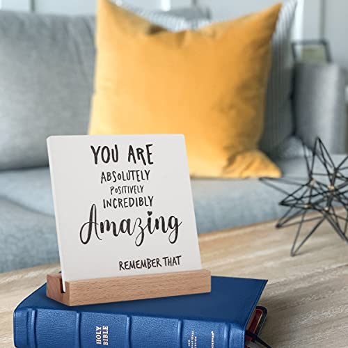 Inspirational Quotes Gifts for Women Friend Coworker Graduate Teen Girl Boy Valentines Day Birthday, Encouragement Decor Signs Cheer Up Hard Time Gifts for Her Him, You are Amazing Motivational Desk Plaque for Office Home - style: You‘re Amazing