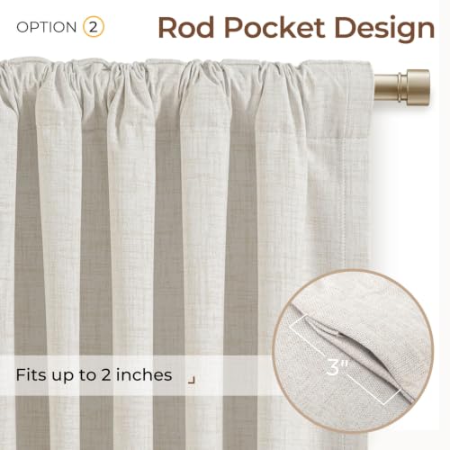 INOVADAY 4 Panels Set Beige Blackout Curtains 84 Inches Long Living Room - color: #02 Beige, size: 42"W x 84"L (Pack of 4)