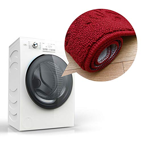 COSY HOMEER 32x20 Half Round Kitchen Rug,Non Slip Washable Mat,Burgundy 1PC - color: Burgundy, size: 1'8" x 2'8" (Semicircular)