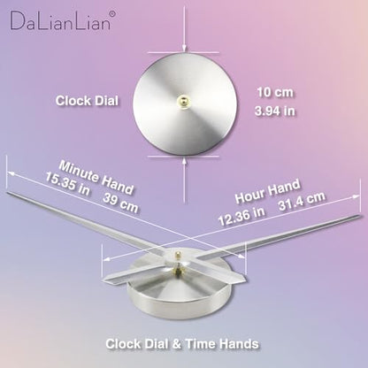 DIY Frameless Wall Clock, 3D, Adjustable Up to 52”, Blue - color: Blue
