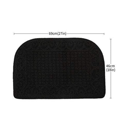 COSY HOMEER 27x18 Half Round Kitchen Rug,Non Slip Washable Mat,Black 3PCS - color: Black 3pcs, size: 1'6" x 2'3" (Semicircular)