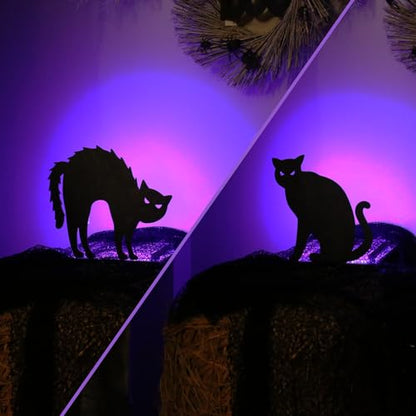 2PCS Halloween Black Cat Decoration for Indoor Outdoor Home Table Decor