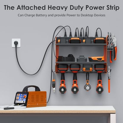 CCCEI Wall Mount Modular Tool Charging Organizer, Orange, 1 Pack, 3 Tier. - color: Orange
