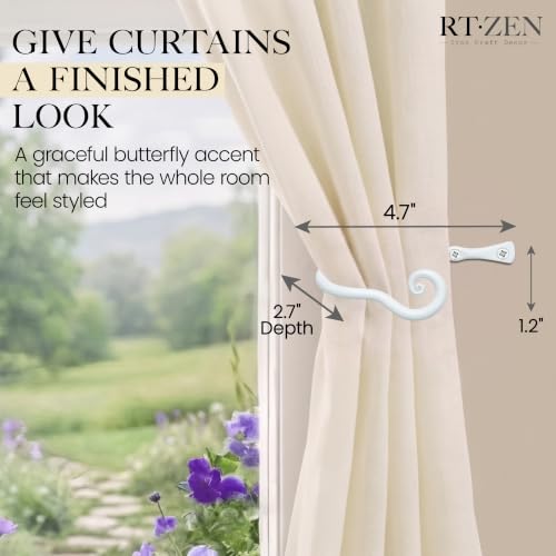 RTZEN Metal Curtain Tiebacks, Drapery Holders for Wall, 2 Pcs - size: Medium, style: Classic - W