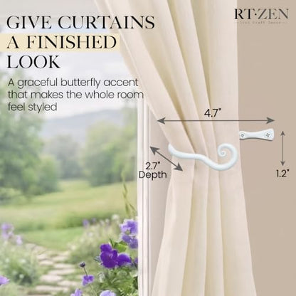 RTZEN Metal Curtain Tiebacks, Drapery Holders for Wall, 2 Pcs - size: Medium, style: Classic - W