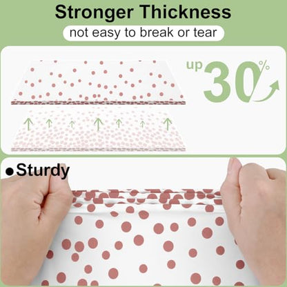 Smiry Disposable Rectangle Plastic 54 x 108 Inch Table Cloth 3 Pack - color: White and Rose Gold