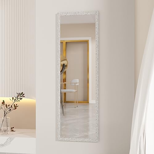 LFT HUIMEI2Y Door Mirror Full Length, Wall-Mounted Mirror White 50" x14" - color: White