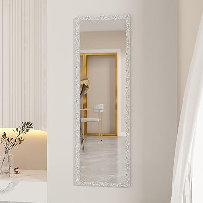LFT HUIMEI2Y Door Mirror Full Length, Wall-Mounted Mirror White 50" x14" - color: White