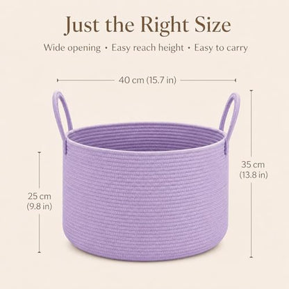 Extra Large Woven Gift Basket Empty for Girl, Women, Kids, Purple - color: Purple, size: Large