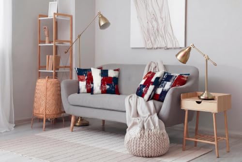 Throw Pillow Covers, Red White Blue Abstract, 18x18 - color: Red White and Blue, size: 18" x 18" (Pack of 4)