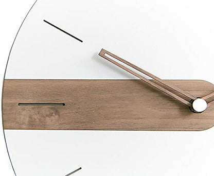 Stephanie Imports Modern Minimalist Exposed Wood Silent Wall Clock (Numberless) - color: Raw Wood (Numberless)