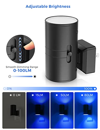 L LOHAS LED Calm Blue Night Light, Night Lights Plug into Wall, Dimmable - color: Blue, size: 2 Pack