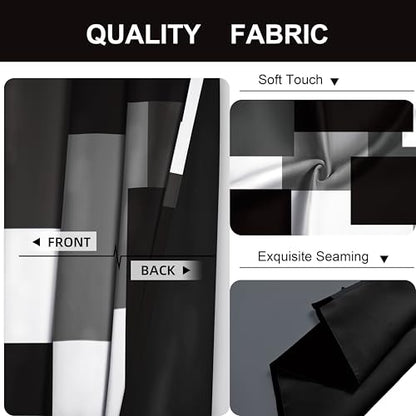 Tyrot Black White Grey Blackout Curtains for Bedroom Living Room 84 inch - color: Grey, size: 42"W x 84"L (Pack of 2)