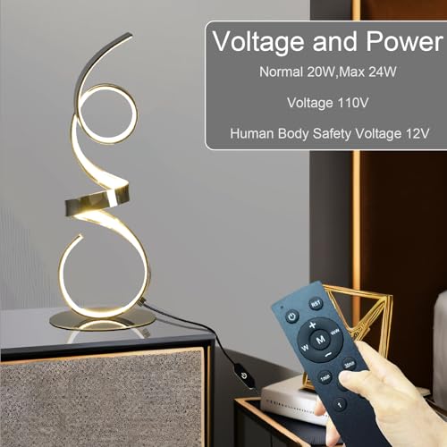 20W Modern Table Lamp,2700LM 3 Colors Remote Stepless Dimmable Bedside Lamp, Chrome LED Art Desk Lamp 21.4 Inch with Touch Switch for Living Room,Bedroom - color: Chrome(Remote)