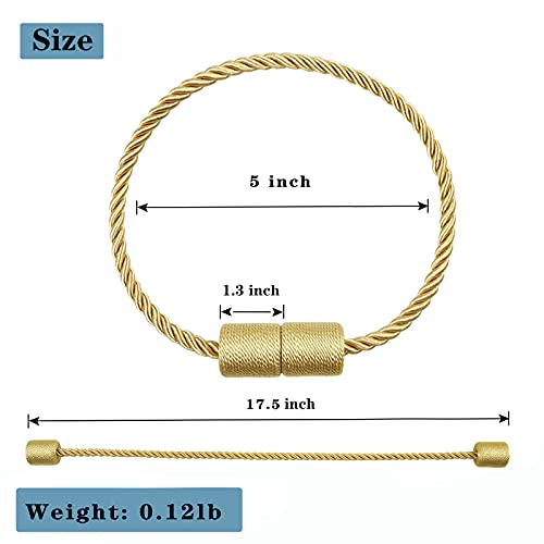 Magnetic Curtain Tiebacks Holdbacks Decorative Tie Backs for Windows Porlau - color: Gold