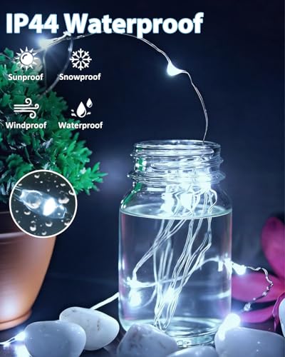6 Pack 60 LED Fairy Lights Battery Operated with Timer, 20 FT Cool White - color: Cool White, size: 6PK（60LED）