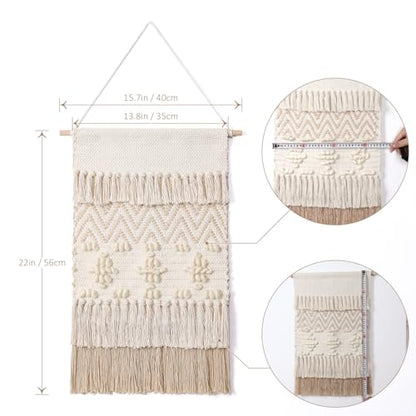 Dremisland Macrame Wall Hanging Macrame Wall Decor Bohemian Beige Tapestry - color: Beige Wool Ball