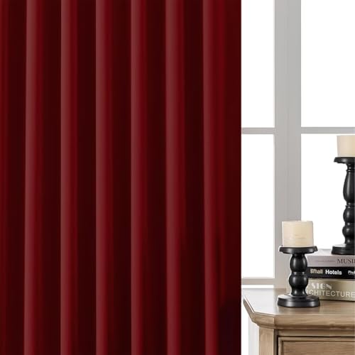 Joydeco Blackout Curtains 108 Inches Long, Thermal Insulated Black Out Curtains 2 Panels Set, Room Darkening Drapes for Living Room Window Rod Pocket Back Tab (W52 x L108 Inch, Burgundy Red) - color: Burgundy Red, size: 52"W x 108"L (Pack of 2)