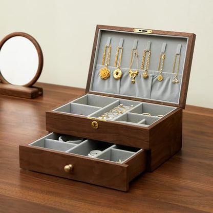 Jewelry Box Organizer for Women & Men 2-Layer Lockable - style: 2-layer lockable