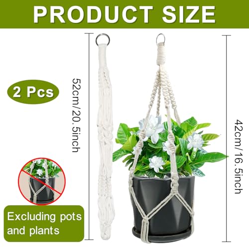 Macrame Plant Hangers, 20 inch Plant Hangers Indoor, Short No Tassels - size: 20inch