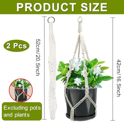 Macrame Plant Hangers, 20 inch Plant Hangers Indoor, Short No Tassels - size: 20inch