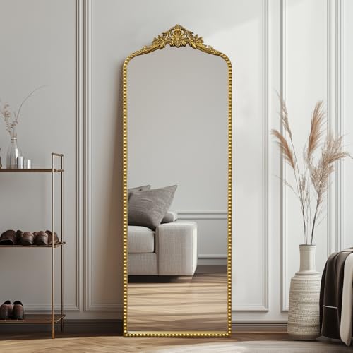 Growsun 65''x22'' Arched Antique Full Length Floor Mirror w/Stand - size: 65"L x 22"W