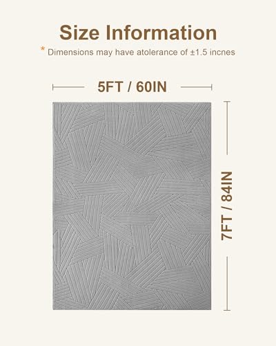 Carvapet 5x7 Area Rug Grey Modern Swirl Pattern Washable Carpet - color: Yarn Light Gray, size: 5' x 7' Rectangular