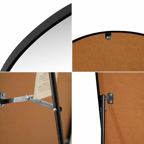 JONATHAN Y Adrian Arched Full Length Mirror 16" x 59" Metal Frame, Black - color: Black