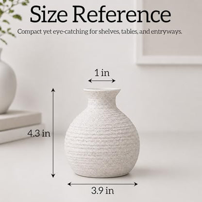 Nawaza Ceramic Flower Vase White Small Farmhouse Table Decor Vase V14 - color: Modern White-v14