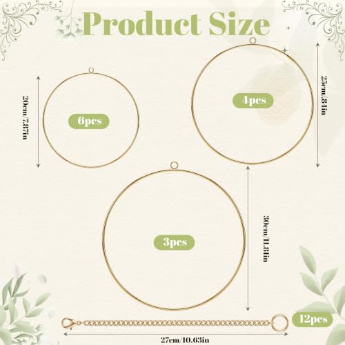 Shimeyao 12 Set Dream Catcher Rings Metal Hoops for Crafts, Round - color: Round