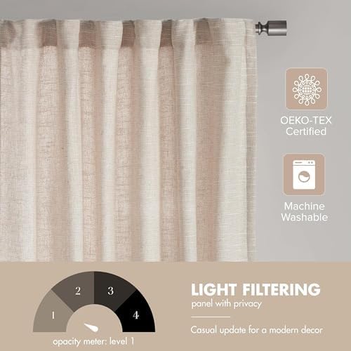 Madison Park Linen Blend Curtain, Thermal Insulated, 1 Panel 50x84 Natural - color: Rod Pocket, Solid Natural, size: 50"W x 84"L (Pack of 1)