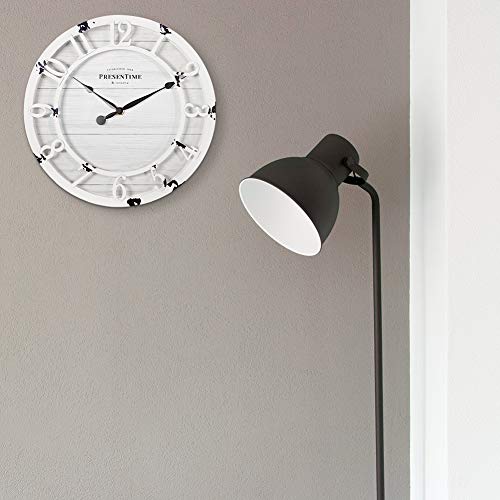 Presentime 10" Farmhouse Series Wall Clock - color: Antique Distressed White, size: 10 inch