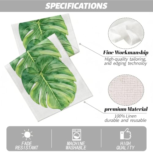 Palm Leaves Table Runners 13x72 Inch, Tropical Palm Leaves Table Runner - color: Watercolor Monstera