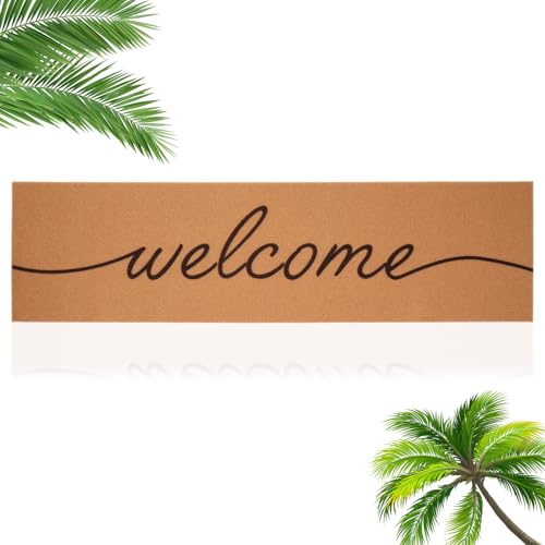 Foxtell Long Doormat 60'' x 16'' Extra Large Mat Non Slip Large Outdoor Door Mat for Front Door Welcome Long Outdoor Rug for Outdoor Inside Welcome Summer Outside Home Entrance - color: Welcome