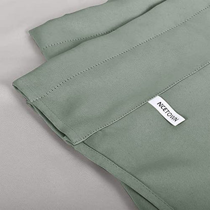 NICETOWN 2 Panels Dark Mallard Kitchen Valances for Window, 42W x 18L - color: Dark Mallard, size: 42"W x 18"L (Pack of 2)